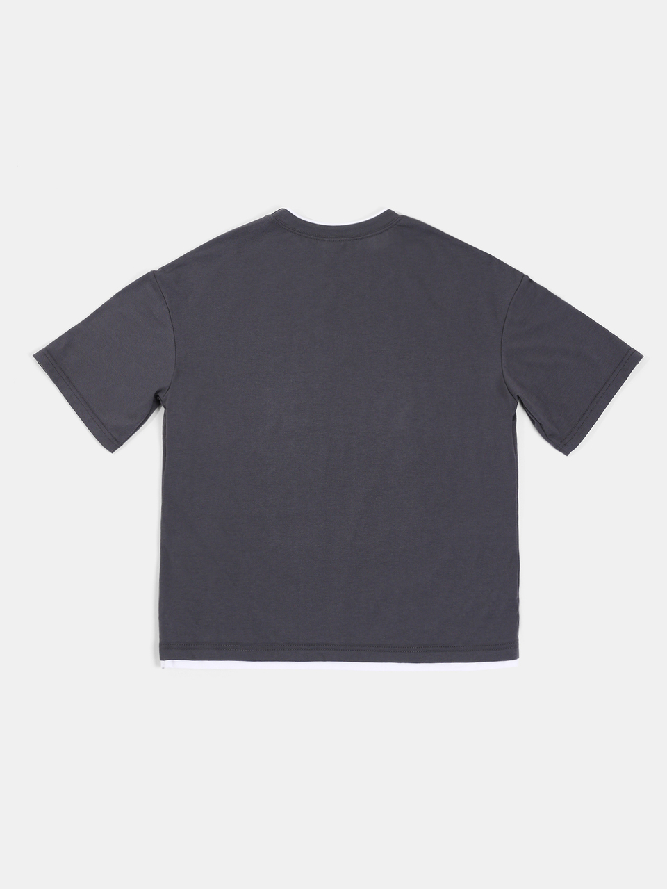 Jungen Doppellagiges Rundhals Kurzarm T-Shirt mit Brustdruck, Regular Fit Casual Sommer Oberteil