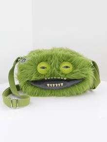 Fuggler Big Head Collection (Count Underoo McGoo) Plush Crossbody Bag Funny Monster Edgy Cute - Count Underoo McGoo(Green) - View 1
