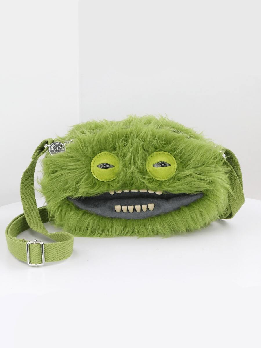 Fuggler Big Head Collection (Count Underoo McGoo) Plush Crossbody Bag Funny Monster Edgy Cute - Count Underoo McGoo(Green) - View 1
