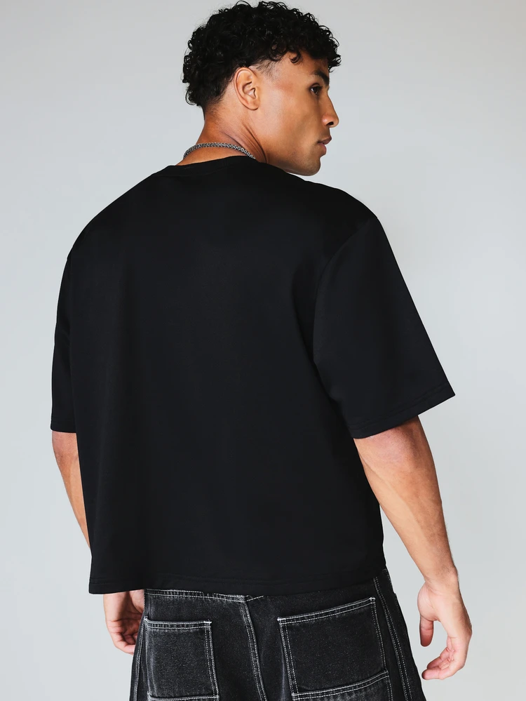 Oversized Boxy Fit Graphic Tee With Front Horse Print And Not My Rodeo Slogan Crew Neck Short Sleeve T-Shirt