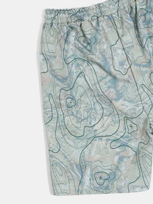 SUMWON Hike Club Topographic Map Print Drawstring Shorts For Tweens Summer Outdoor Adventure - Army Green - View 4