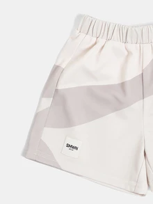 SUMWON Studios Boys Graphic Tee And Shorts Co-Ord Set With Crew Neck And Color Block Design For Summer - Beige - View 6