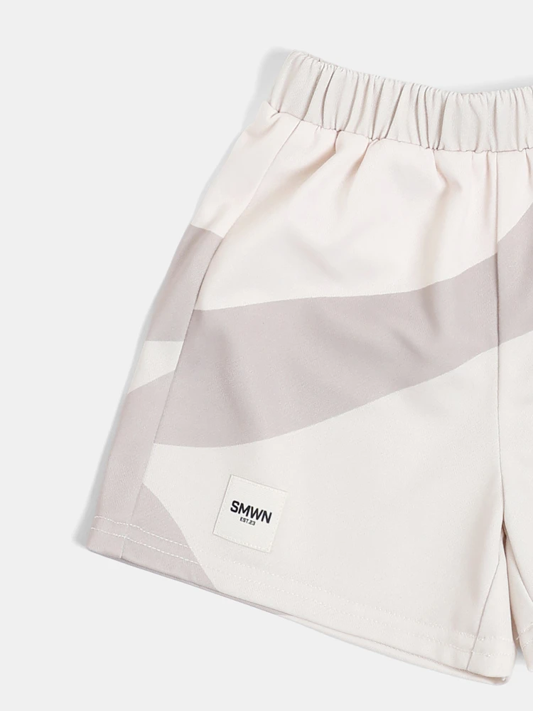 Jungen Grafik T-Shirt und Shorts Set mit Rundhalsausschnitt und Farbblockdesign für den Sommer