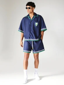 SUMWON Men Shirt Co-Ords - Navy Blue - View 8