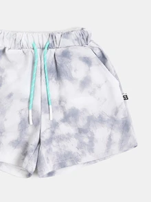 SUMWON Boys Urban Club Graphic Crew Neck Tee And Tie Dye Shorts Co-Ord Set Summer Two-Piece Outfit - White - View 5