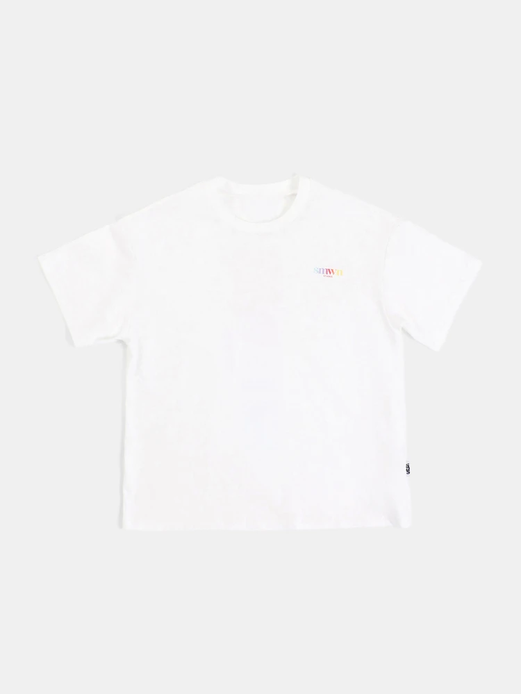 Studios Oversized Graphic T-Shirt For Boys With Gradient Rainbow Back Print Crew Neck Short Sleeve Summer Top
