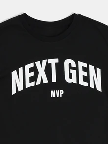 SUMWON 男童 Next Gen MVP 标语印花圆领短袖 T 恤和短裤套装 - 黑色 - 查看 3