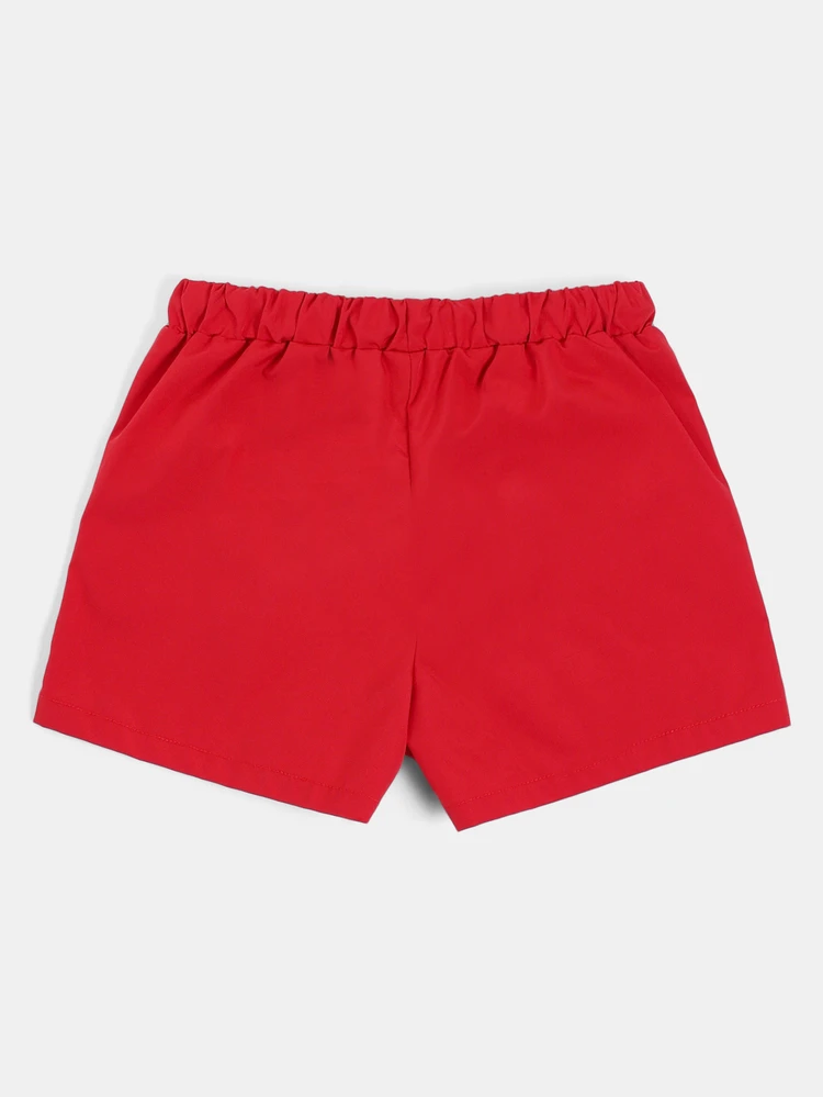Tween Boys Nylon Shorts With Side Stripe Detail And Logo Print Drawstring Waist Summer Casual Everyday Wear
