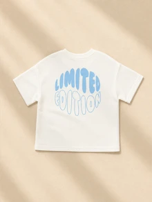 SUMWON Boys Short Sleeve Crew Neck T-Shirt With Limited Edition Bubble Letter Back Print Regular Fit Summer Top - White - View 1