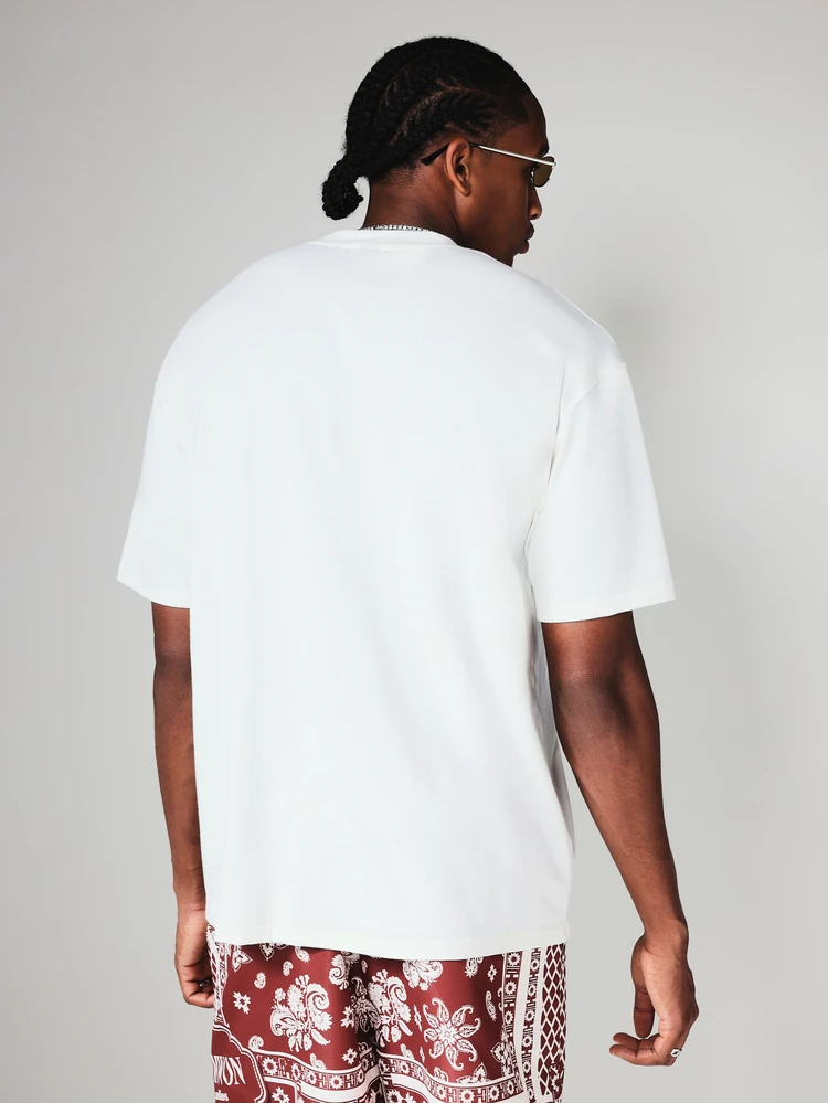 Club Graphic Script Print Oversized Crew Neck Short Sleeve Casual Summer Co-Ord T-Shirt