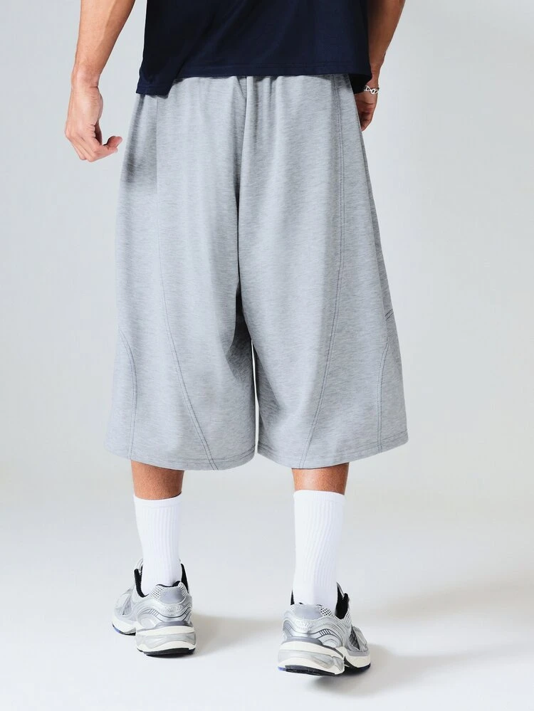 Casual Wide Leg Sweat Shorts With Seam Detail And Elastic Waistband For Everyday Wear, World Cup 2026 Sporty Chic Game Day Football Blokecore Streetwear Jersey Kit