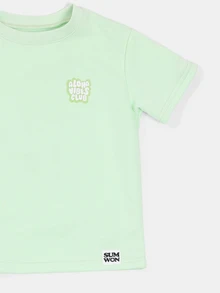 SUMWON Jungen Aloha Vibes Club Co-Ord Set mit grafischem T-Shirt und weiter Jogginghose, Sommer Casual Outfit - Grün - Übersicht 5