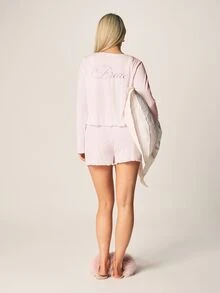 MISSGUIDED 长袖纽扣上衣、短裤和胸罩 - 粉色 - 查看 6