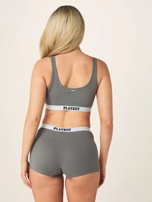 Missguided x Playboy Bộ đồ hai mảnh dành cho nữ - Màu xám đen - Xem 2