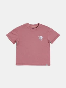 SUMWON Paradise Crew Oversized Short Sleeve Crew Neck Graphic T-Shirt With Tropical Back Print For Boys - Purple - View 2