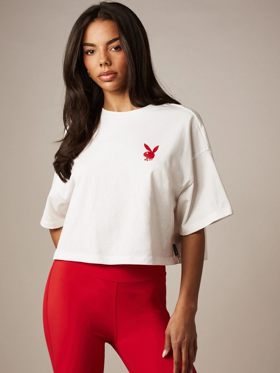Missguided x Playboy Áo thun nữ - trắng - Xem 1