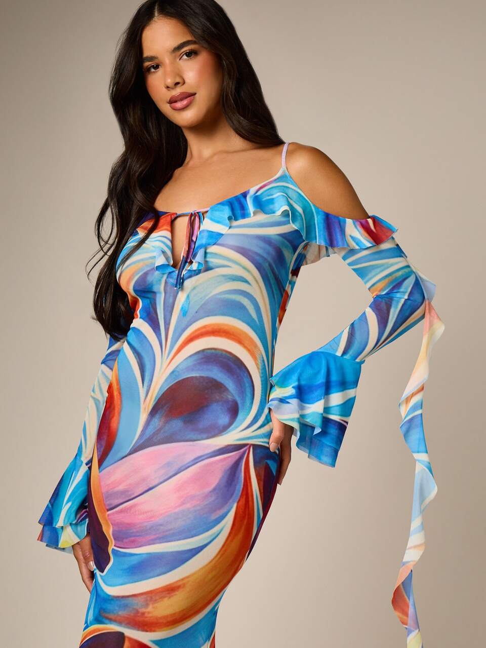 mesh swirl dress Sorbet Swirl Mesh Midi Dress