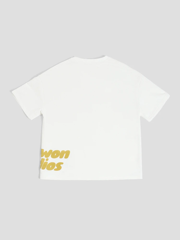 Studios Slogan Graphic Tee For Tweens Boys Crew Neck Short Sleeve Casual Summer Top