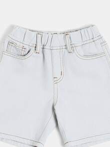 SUMWON Boys Denim Shorts Elastic Waist Pull-On Jean Short With Contrast Stitching Summer Casual Everyday Wear - Blue - View 3