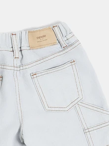 SUMWON Boys Denim Shorts Elastic Waist Pull-On Jean Short With Contrast Stitching Summer Casual Everyday Wear - Blue - View 4