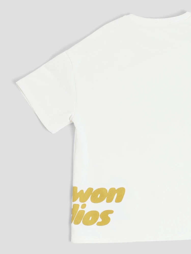 Studios Slogan Graphic Tee For Tweens Boys Crew Neck Short Sleeve Casual Summer Top