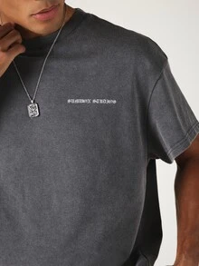SUMWON Summon Studios – Överdimensionerad t-shirt med boxig skalle, tryck på baksidan och tvättad vintage-finish - Grå - Visa 7