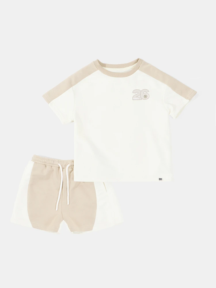 Oversized Boys Padel Club Graphic Co-Ord T-Shirt And Shorts Set With Number Print Crew Neck Short Sleeve Summer Casual Outfit