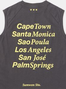 SUMWON Tween Boys Raglan Sleeveless Tank Top With City Names Back Print And Star Graphic Front Regular Fit Summer - Dark Grey - View 5