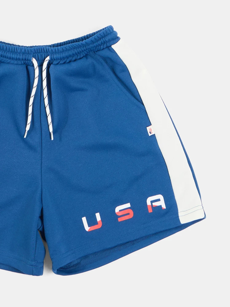 Boys USA Graphic Crew Neck Short Sleeve T-Shirt And Matching Shorts Co-Ord Two-Piece Set Summer Casual Outfit , Fourth Of July