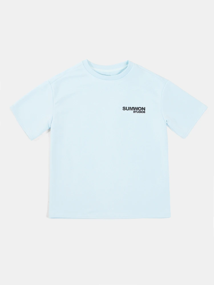 Studios Logo Slogan Tee Crew Neck Short Sleeve Casual Everyday T-Shirt For Tweens