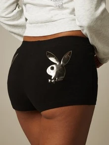 Missguided x Playboy Quần short nữ - màu đen - Xem 2