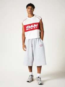 SUMWON Débardeur ajusté avec logo imprimé en gras et design color block - Rouge et Blanc - Voir 3