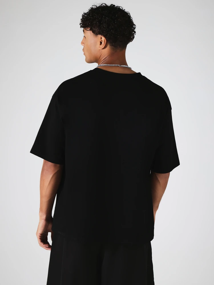 Men's Black Oversized Short Sleeve T-Shirt With Unique Print Graphic Design For Casual Wear,Streetwear T Shirt,Streetwear Clothes Mens,Designer Tee