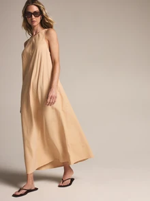KSTM Sleeveless Maxi Dress With Open Back Tie Detail And Diagonal Stripe Zig Zag Pattern Summer Vacation - Multicolor - View 7