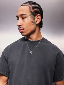PLAYBOY X SUMWON Topman 宽松水洗T恤，背面饰有大号兔子图案印花和手写体Logo细节 - 灰色 - 查看 5