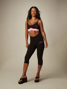 Missguided x Playboy 女士运动紧身裤 - 黑色 - 查看 4