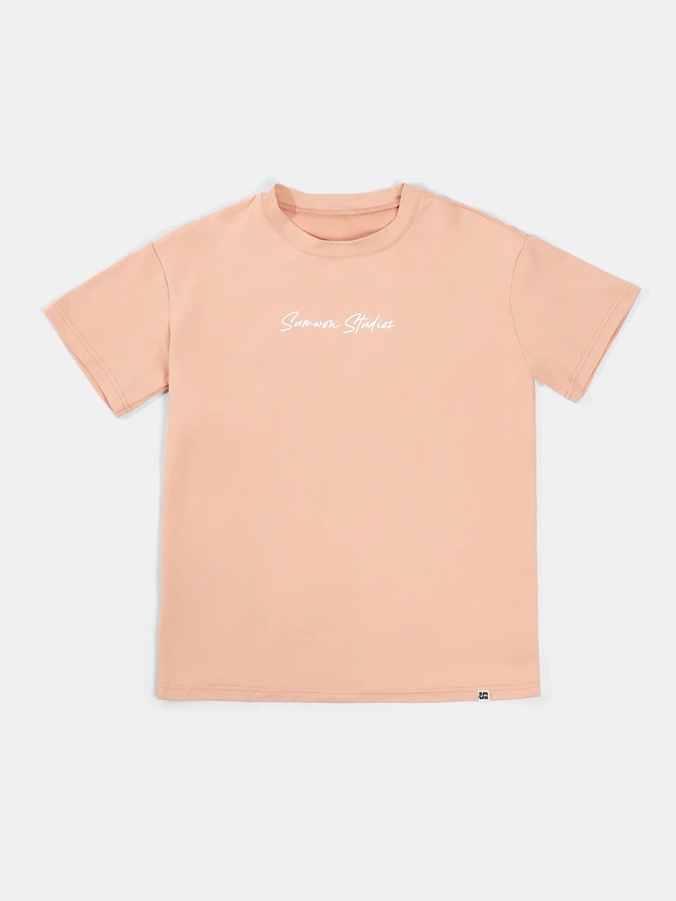 T-shirt d'été à col rond à manches courtes avec graphique citron pour garçons préadolescents