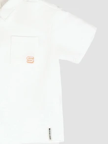 SUMWON Boys Ottoman Polo Shirt And Shorts Co-Ord Set With Collar Embroidered Logo Summer Two-Piece Outfit - White - View 4