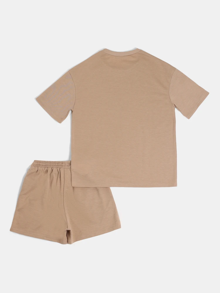 Design Studios Tween Boys Crew Neck Short Sleeve T-Shirt And Shorts Co-Ord Set Limited Edition