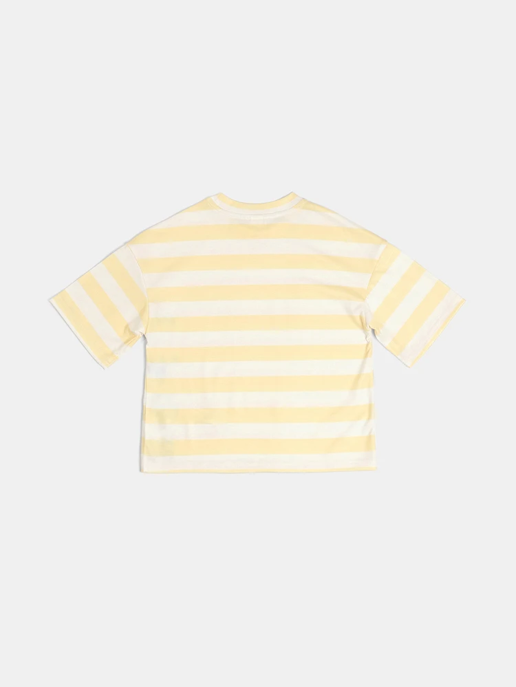 Boys Extreme Oversized Striped T-Shirt With Bold Logo Print Casual Summer Short Sleeve Crew Neck Tee