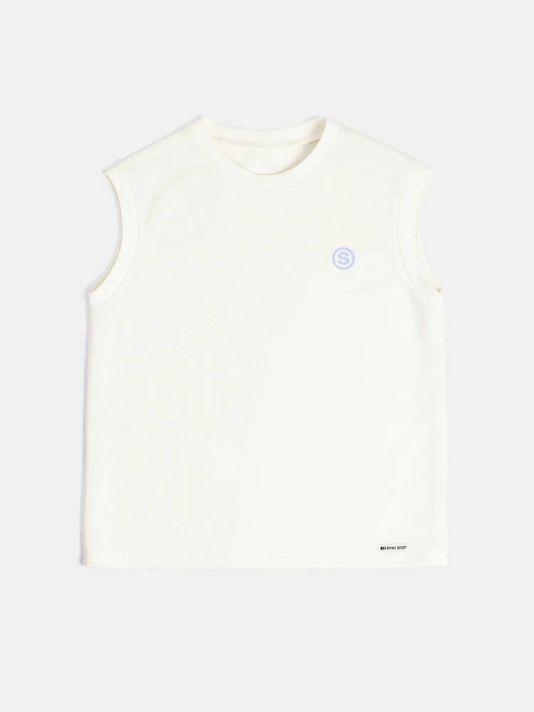 Tween Boys New York City Boxy Fit Sleeveless Tank Top With Graphic Back Print Crew Neck Summer