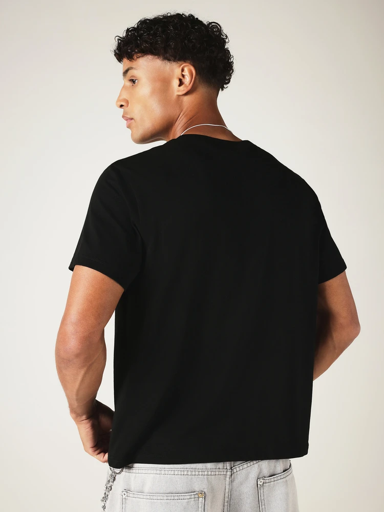 Club New York City Skyline Graphic Print Crew Neck Short Sleeve Shrunken Fit Casual Tee