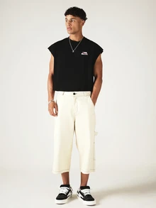 SUMWON F-Cking Irrelevant Graphic Print Crop Tank Top With Crew Neck Boxy Fit Sleeveless Style - Black - View 3