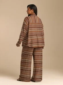 FASHION SZN 大尺碼鉤編休閒度假長袖罩衫（僅襯衫），褲子另售，透視海灘俱樂部夏季假期度假襯衫，寬鬆版型，城市短途旅行，伊比薩波希米亞風旅行 - 彩色 - 查看 2