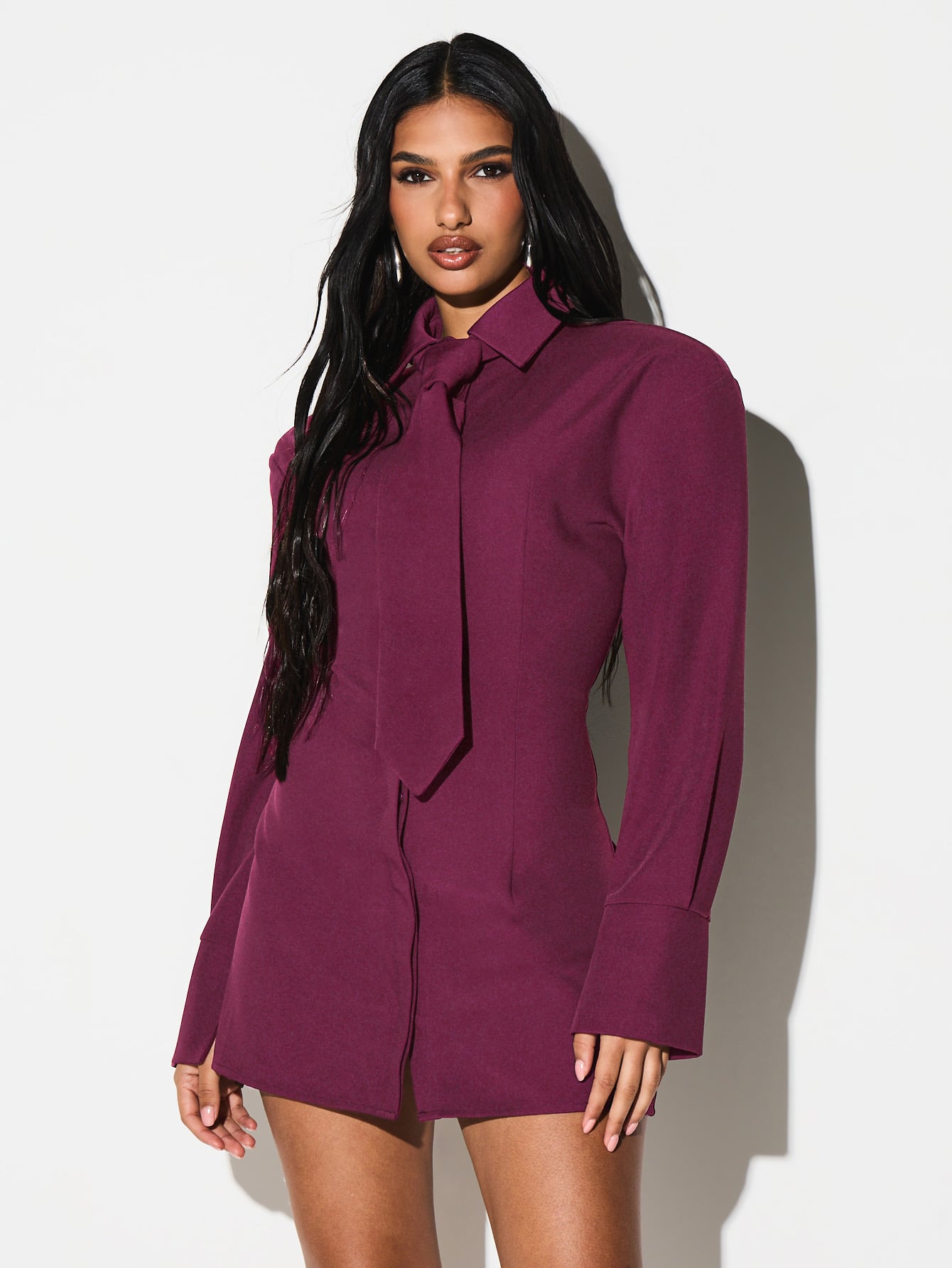 Shirt Mini Dress With Tie And Lace-Up Back