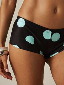 MISSGUIDED Polka Dot Print Bikini Boy Shorts Low Rise Full Coverage Summer Beach Party Vacation Swimwear Bottom Black Polka Dot Sexy - Multicolor - View 4