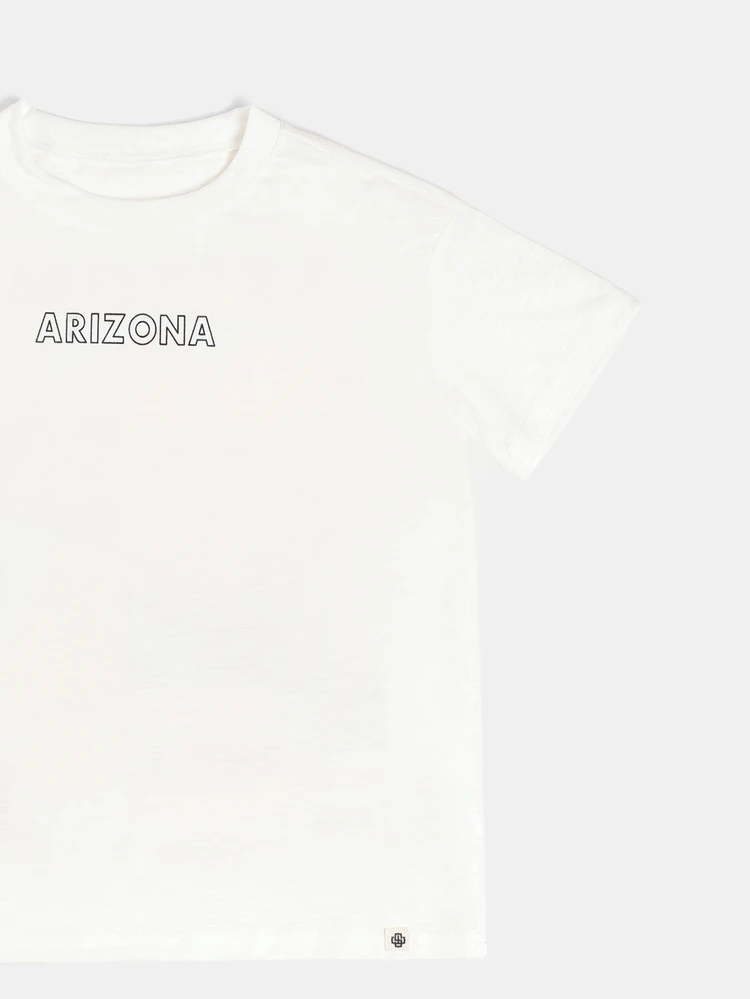 T-shirt a girocollo a maniche corte con grafica Viaggio nel Deserto dell'Arizona, vestibilità regolare, in tessuto slub, top casual estivo per ragazzi pre-adolescenti