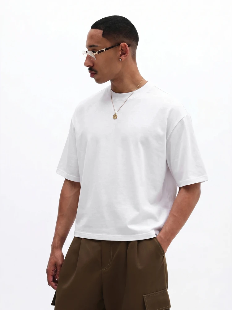 T-shirt oversize avec imprimé SM71 gaufré ton sur ton au dos et col rond pour un port décontracté au quotidien
