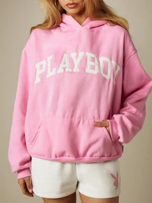 Missguided x Playboy Áo nỉ và áo hoodie nữ - Hồng - Xem 4