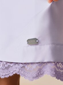 SUMWON Satin Cap Sleeve A-Line Dress With Lace Hem Detail For Tweens Spring Party Occasion - Lilac Purple - View 3